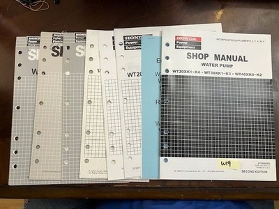 OEM HONDA WT20XK1-K4 WT30XK1-K3 WT40XK1-K2 WATER PUMP SERVICE MANUAL 1986 - 2013