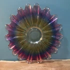 Vintage Federal Scalloped Edge Ombré Carnival Iridescent Celestial Plate