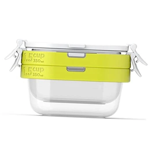 Food Storage Containers with Lids, Set of 2 Reusable Airtight 1.5-Cup 4 Piece