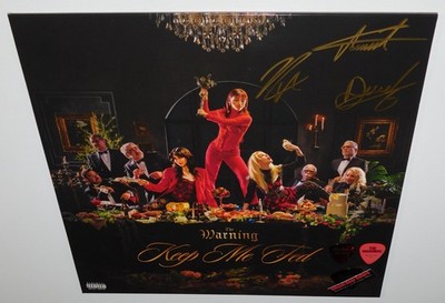 The Warning Band Autograph Keep Me Fed LP Signed Alejandra Paulina Daniella Pau