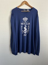 Polo Ralph Lauren Yacht Club Riviera Sail Boat Anchor Long Sleeve Shirt Size XL