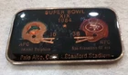 1984 One Ounce - 0.999 Fine Silver bar - Super Bowl XIX - Dolphins/49er's - 1 Oz