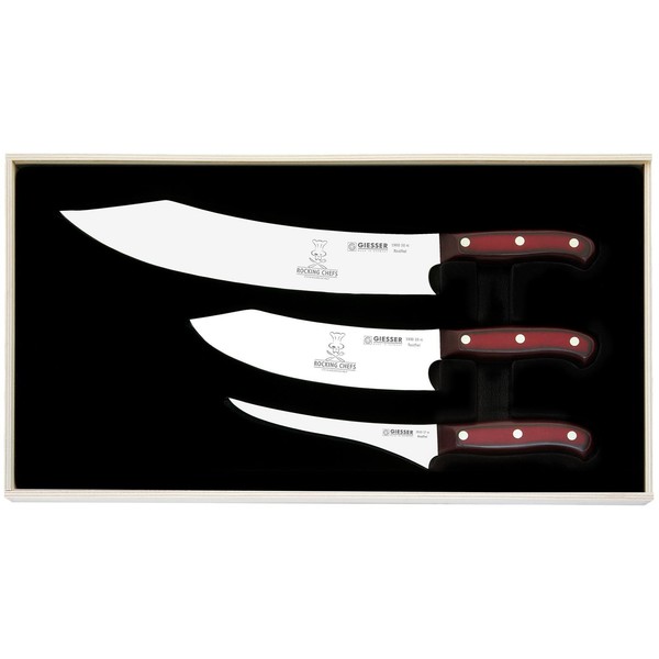 Giesser Messer-Set 3-Tlg. Koch-, Fleisch- & Filiermesser Mit Holzgriff 1999 3 Rc-image