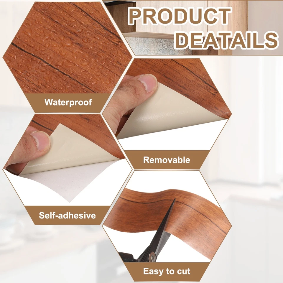 Деревянная лента, 3 дюйма x 16 футов самоклеящаяся ремонтная лента для древесины зерна нашивка, желтая пихта - Изображение 3 из 4