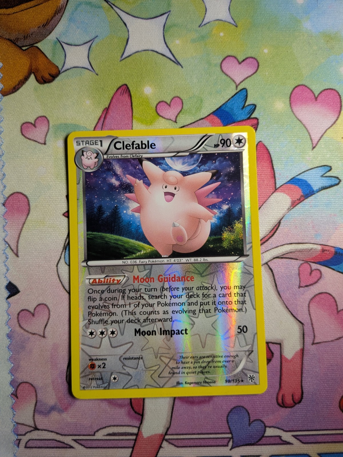 Clefable 98/135 Rare Reverse Holo B&W Plasma Storm Pokemon Card