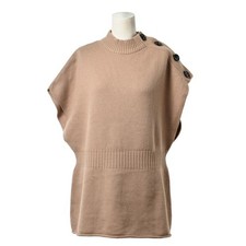 VALENTINO Buttoned Cashmere Sleeveless Knit 44 Camel Valentino KL4SLQHK01