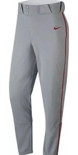 Nike Stock Vapor Select Piped Baseball Pants Grey Red Size Medium BQ5489-053