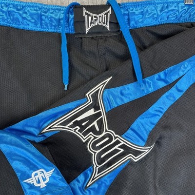UFC Tapout 2XL Black Blue Athletic MMA Training Gym Shorts