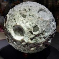 🌑 2lb+ Yooperlite UV 🔥 Moon Flame Stone Crystal Sphere 🔮 Healing Home Decor