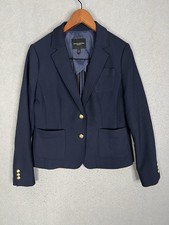 Banana Republic Blazer Womens 6 Navy Blue Gold Button Tailored Career office