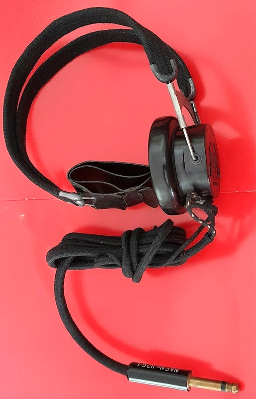 Vintage WWII RCA MI-6449 Radio Military Headset Naf No. 1136-1 NICE Condition!