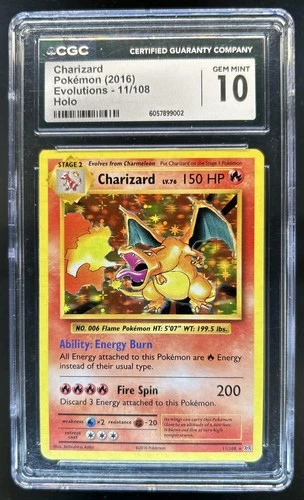 2016 Pokemon XY Evolutions Charizard Holo #11/108 CGC 10