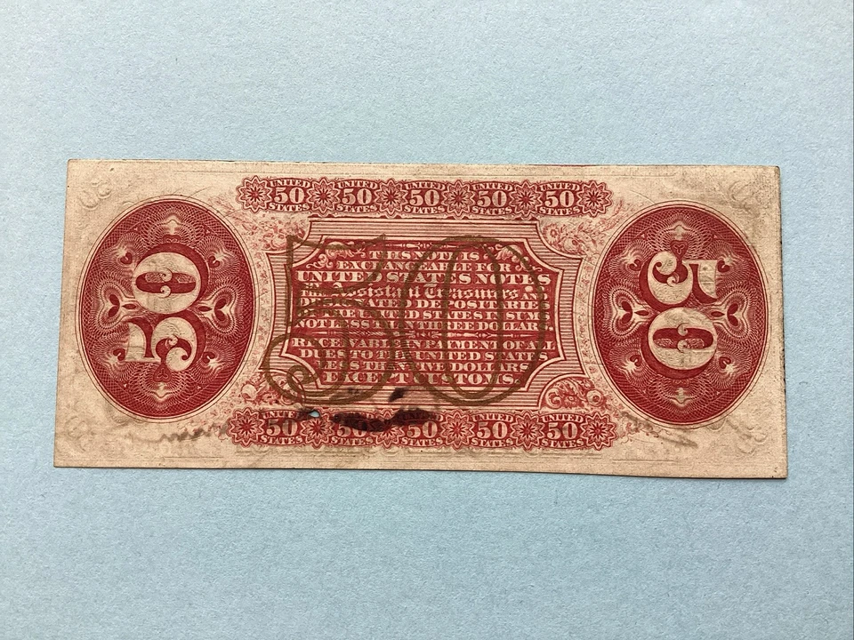 Rare Hand Signed #1355 Specimen 50c 3rd Issue Clear Margins High Grade Unc. - Image 2 of 4