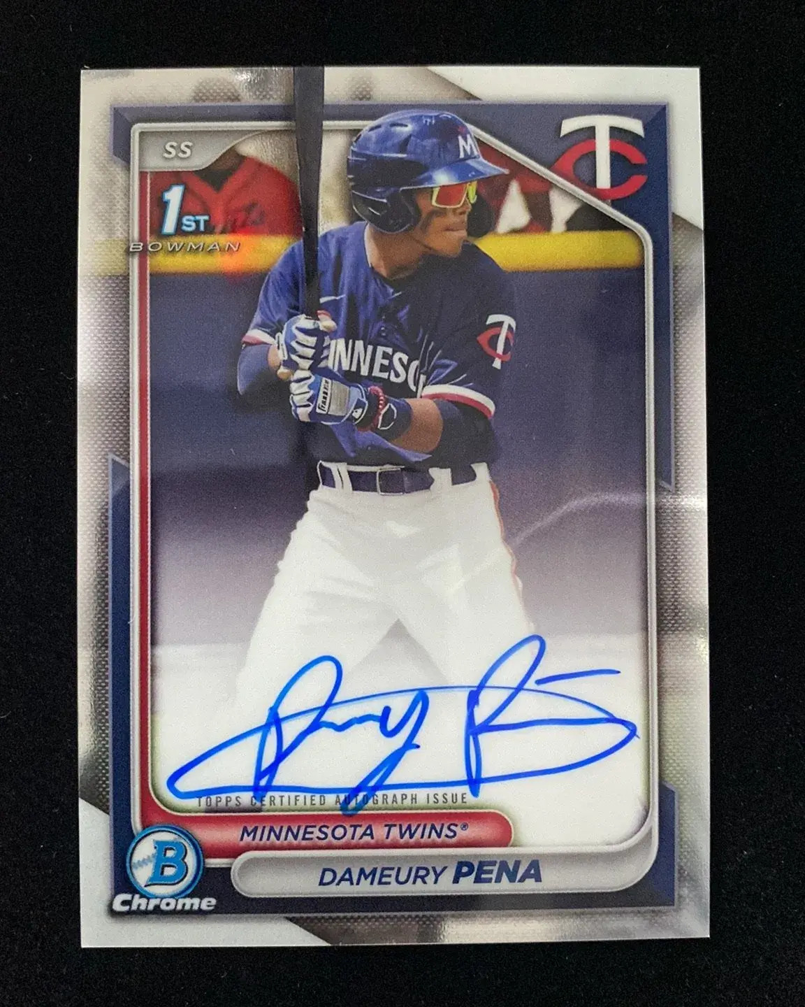 2024 Topps Bowman Chrome #CPA-DPE Dameury Pena 1st Auto Twins KM022