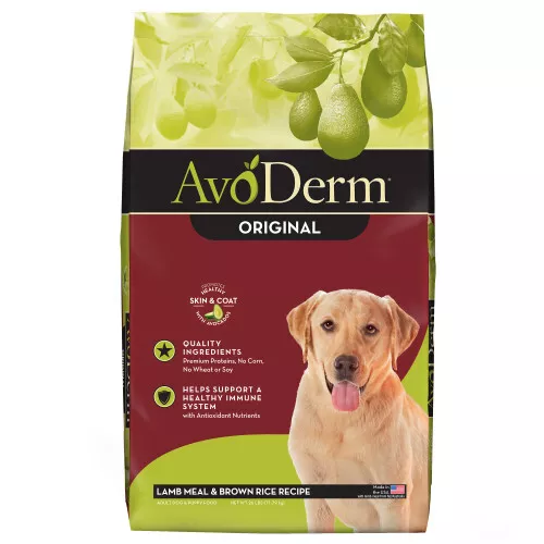 AvoDerm Natural Original Agneau Repas Riz Brown Recette Dry Dog Food 1 chacun