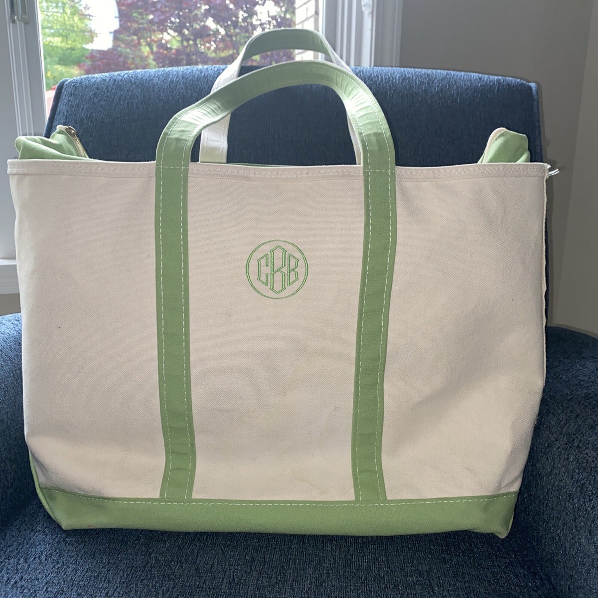 80s Vintage LL Bean Boat and Tote Canvas Tote Bag Green XL 80s Vintage LL Bean Boat and Tote Canvas Tote Bag Green XL