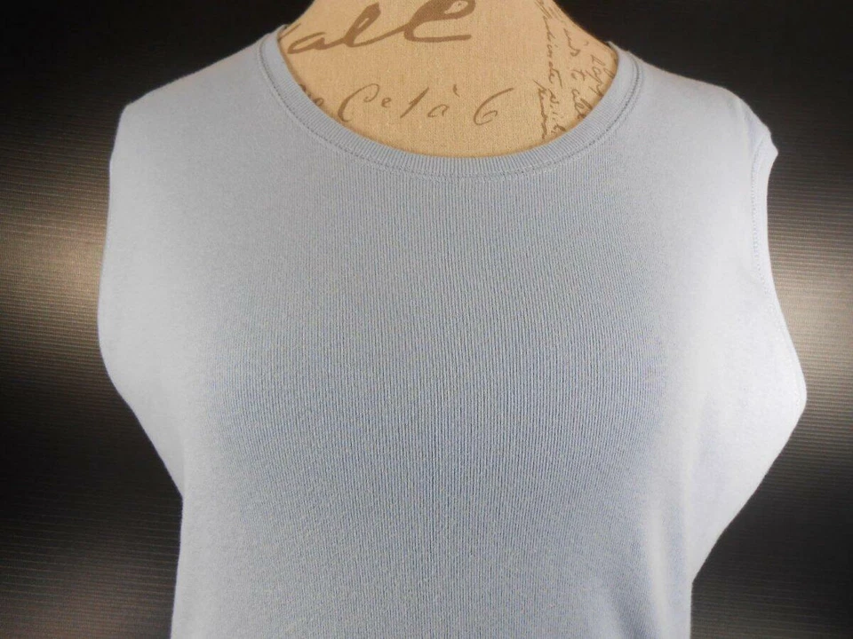 Hermosa camiseta sin mangas de punto azul Woolrich grande para mujer Foto 2 de 4