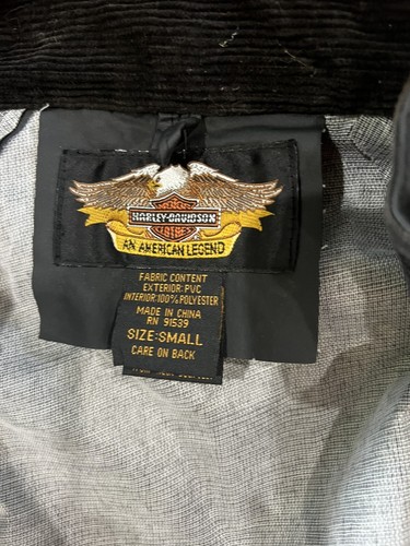 Harley Davidson Sz Small 2 Piece Rain Suit Jacket Bibs Black Reflect Heat Shield - Picture 3 of 5