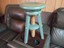 vtg mid-century french wooden corkscrew adjustable stool seat chair excellent++