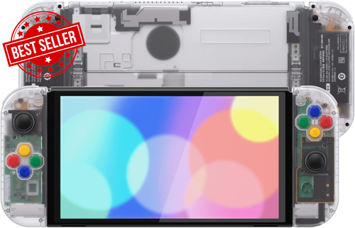 Clear Shell Case for Nintendo Switch OLED DIY Joycon Housing Colorful Buttons - Picture 6 of 12