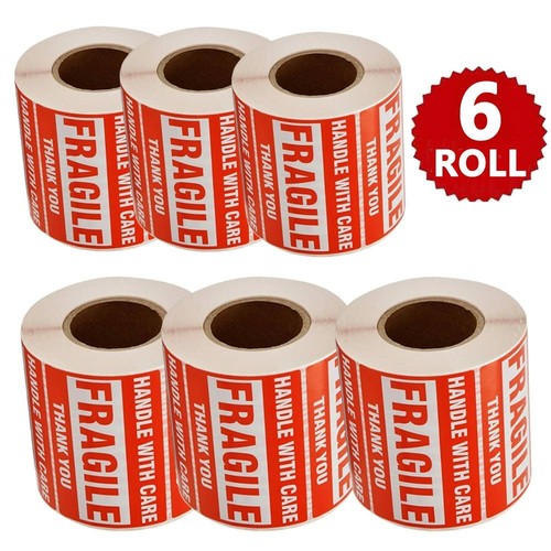 5000 Fragile Stickers 2x3 Fragile Label Sticker Handle With Care 500/roll - Picture 13 of 15