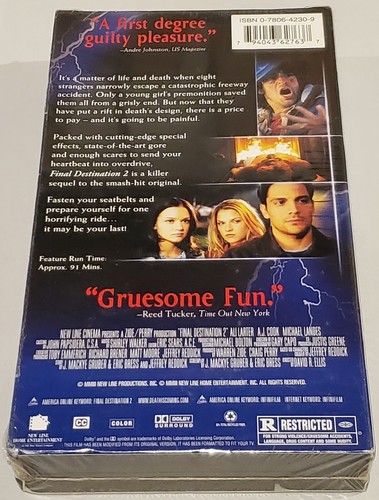 Final Destination 2 "You Can't Cheat Death Twice" VHS 2003 BRAND NEW SEALED - Picture 4 of 6