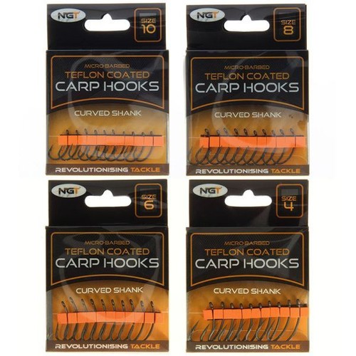 NGT Carp Hooks Long Shank Teflon Hooks NEW