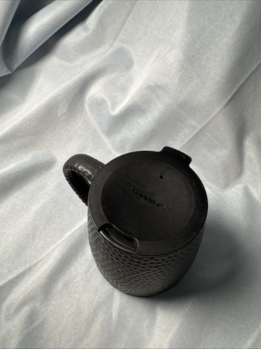 STARBUCKS 2014 COFFEE MUG BLACK WITH DIMPLES ART DECO 14 OZ W Lid - Picture 6 of 6