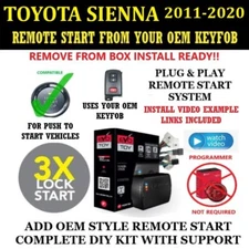 Remote Start Kit for 2011-2020 TOYOTA SIENNA PTS Plug and Play 3X Lock