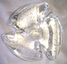 ANCIEN BEAU VIDE POCHE COUPELLE CENDRIER EN CRISTAL AVEC BULLES SCHNEIDER PARIS