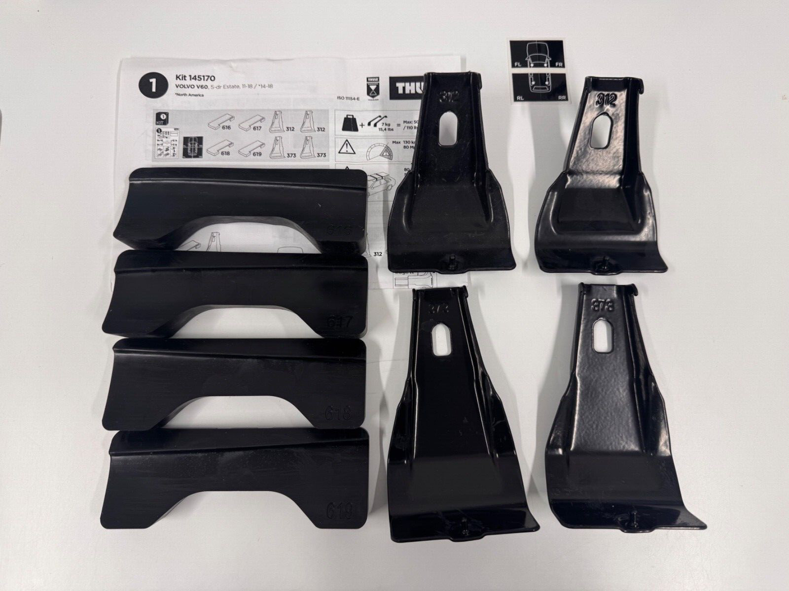 THULE FITTING KIT 5170 used no box Fits VOLVO V60 5-dr Estate 11-18