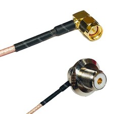 RG316 SMA MALE ANGLE to UHF Female Angle Bulkhead RF Cable Rapid-SHIP LOT