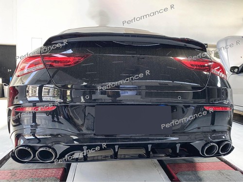 Heckdiffusor + Auspuff Schwarz für Mercedes CLA 200 C118 X118 AMG Line 2019+ - Bild 2 von 12
