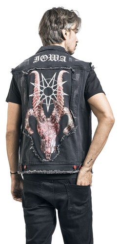 Slipknot Iowa Vest Jacket Heavy Metal Band Black Sleeveless Denim Jean Jacket - Picture 6 of 7