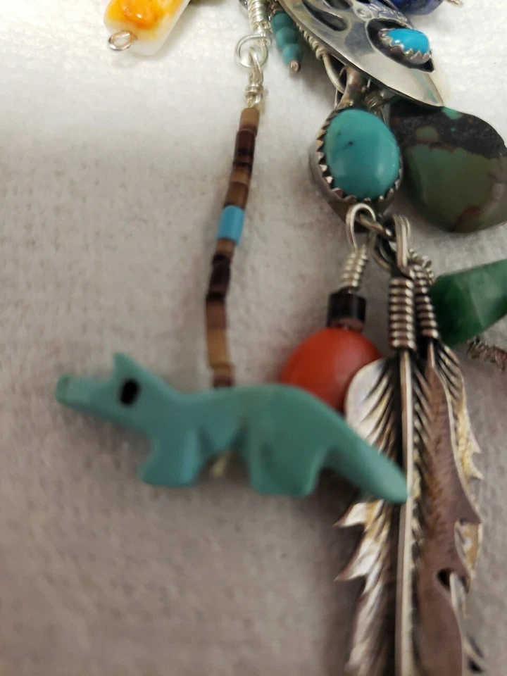 COLLAR MULTI PIEDRAS CON ENCANTO NATIVO AMERICANO DEL SUROESTE. Foto 4 de 4