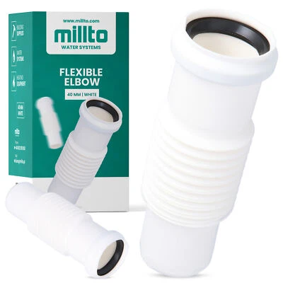 Manguera de desagüe flexible Millto™ tubo de desagüe de ángulo de 40 mm para fregadero sifón