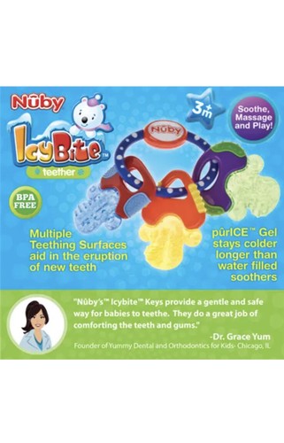 Baby Gently Nuby Ice Gel Teether Keys Interactive Toy Soothe Infants Gums  - Picture 4 of 12