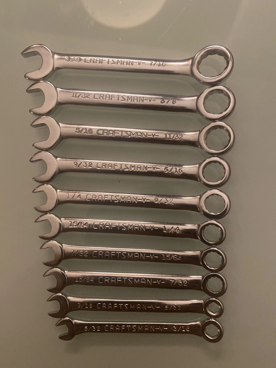 SEARS CRAFTSMAN 10 Pc Combination Ignition Wrench Set SAE 9 43441