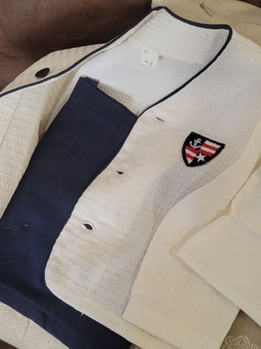 VTG NOS Boys Sz 4 SHORTS/SHIRT /BLAZER PATRIOTIC SAILOR Suit USA MISTER JIM - Picture 7 of 13