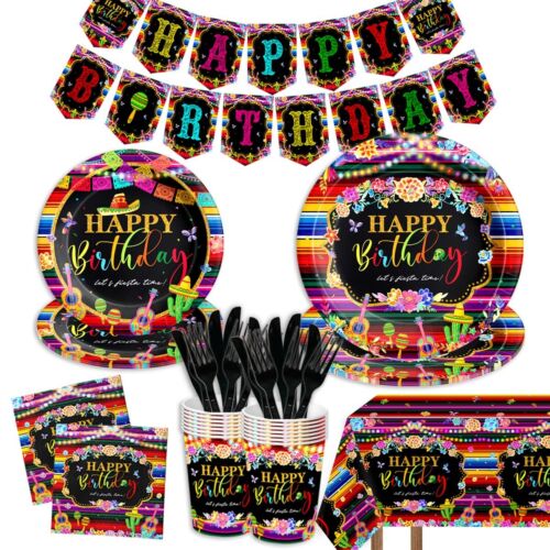 Mexican Birthday Party Decorations-142Pcs Fiesta Party Supplies Happy Birthda...