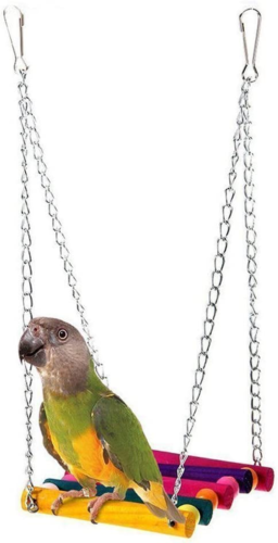 Bird Toy Parrot Parakeet Budgie Cockatiel Cage Toy Hanging Hammock Swing Toy - Picture 1 of 7