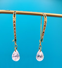 Goldtone Rhinestone Teardrop Pierced Earring