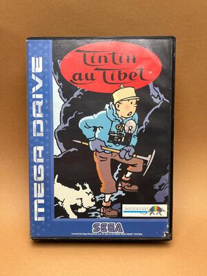 Tintin au Tibet Sega Mega Drive PAL 1996 Infogrames Retro Game Boxed French