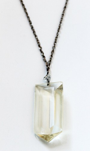 Flecha Forma 6.5CM Largo Cristal Colgante de + 50CM Cadena Acero Necklaice Nuevo - Imagen 3 de 5