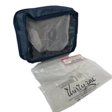 Thirty One Get Creative Rectangle Pouch Navy Crosshatch AG60 New And Very Handy