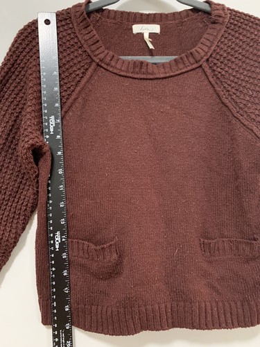 KIRRA Women XS Red Sweater Boho Urban Hippie Chunky Cropped 3/4 Sleeve - Picture 4 of 7