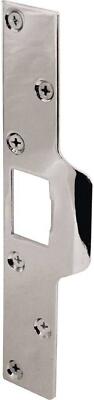 Prime-Line Maximum Security Latch Strike, 1-1/4'' x 7-7/8'', Steel Chrome Plated