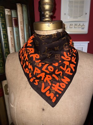 【Louis Vuitton】スティーブン・スプラウス スカーフ NEW LOUIS VUITTON Stephen Sprouse Graffiti 100% Cotton Scarf