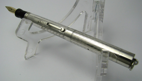 WAHL FOUNTAIN PEN SILVER FILLED CHATELAINE FOUNTAIN PEN Wahl Made in USA Used - Picture 2 of 19