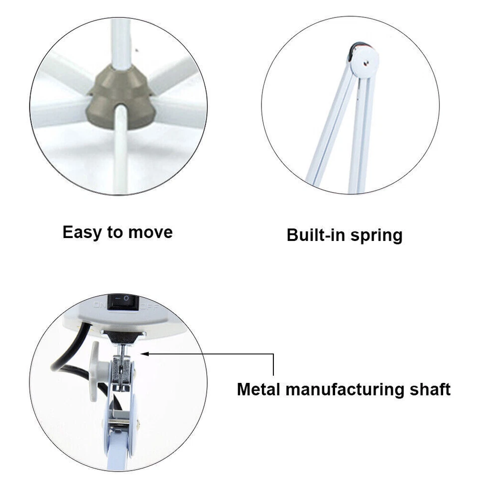 8-Dioptrien Licht Lupenlampe Lupe Arbeitsleuchte Kosmetik Mit Stativ Lupenleucht - Bild 4 von 4